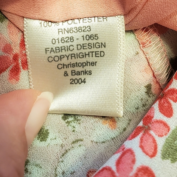 Vtg Christopher & Banks Women’s Size 14 Midi Skirt Flowy Chiffon 90s Cottagecore - Picture 5 of 6